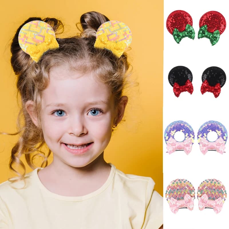New 2.8 "Mouse Eyes Hair Clips Girls Children Seillettes Arco Festival Forcine 2024 DIY Hair Accessories for Party Female
