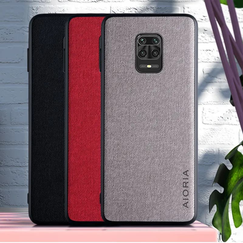 Custodia in tessuto per Xiaomi Redmi Note 9 9S 8 Pro 7 Pro TPU morbido attorno al bordo Materiale rigido per PC 3in1