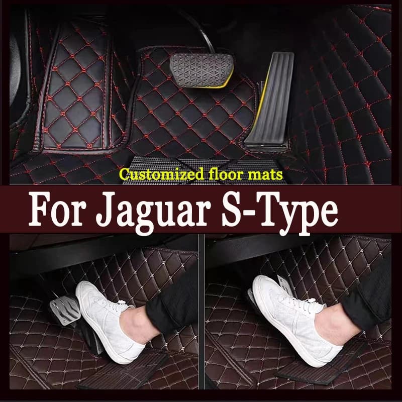 Tappetini per auto per Jaguar S-Type SType S Type 1999 ~ 2007 Tappeto Tappetino in pelle resistente Anti sporco Pad Parte interna Accessori auto