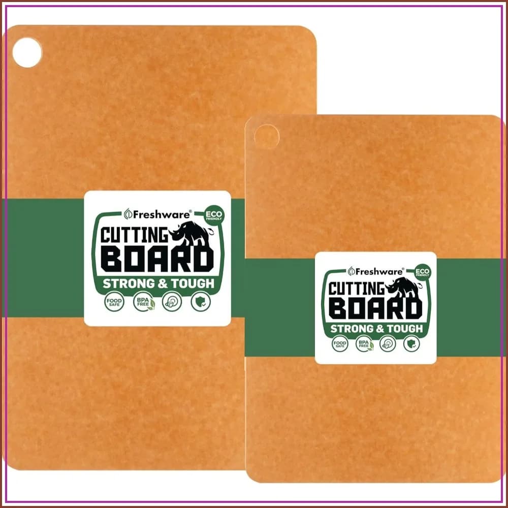 Wood Cutting Boards for Kitchen, Dishwasher Safe, Set of 2, Medium 12"x9" & Large 15"x11.25"
