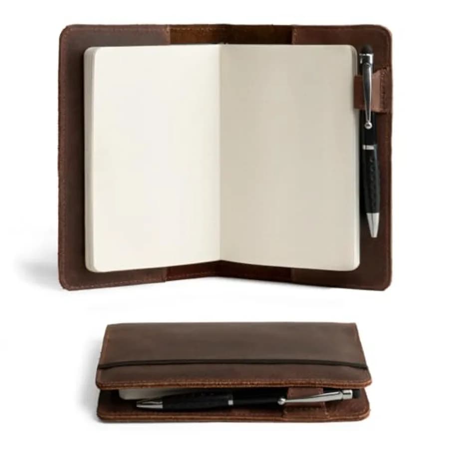 Leather A6 Notebook Cover for Leuchtturm 3.6 x 5.9 in, Refillable Mini Planner Case, Travel Journal Covers for Men, Also for Mo