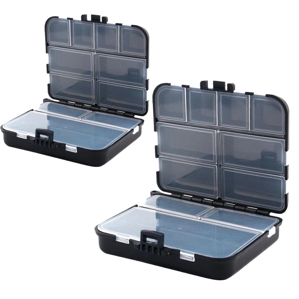 Small Fishing Tackle Box Portable Case Hooks Lure Baits Storage Box Containers Storing Swivels Jigs Hooks Sinker,10 Compartments