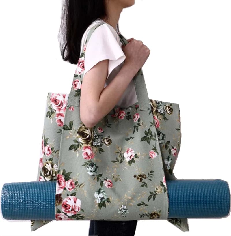 Multifunctional yoga bag in canvas, gym mat bag, large capacity yoga backpack, pilates mat bag, mat holder (not included)