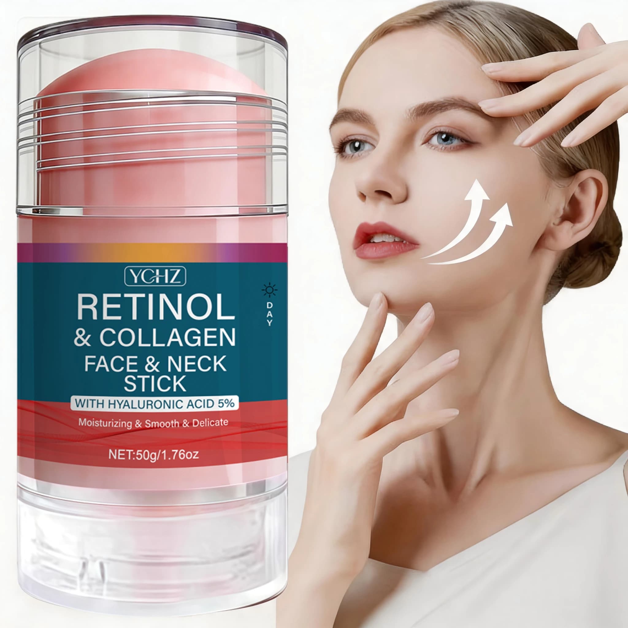 Stick per la Cura del Viso al Retinolo e Collagene: un Prodotto Multifunzionale che Combina Balsamo Labbra, Crema Occhi, Crema Collo, Primer e Idratante Viso, Adatto a Tutti i Tipi di Pelle