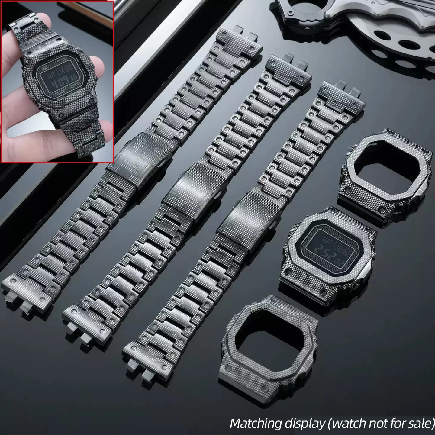 GMW B5000 Mod kit Stainless Steel case+strap Accessories For Casio G-SHOCK GMW-B5000 men Modification metal watch band+Bezel set