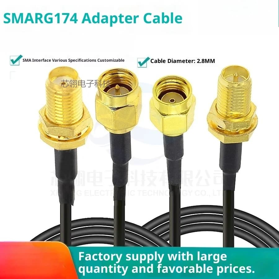 RP-SMA Connettore SMA Cavo di prolunga maschio-femmina Cavo di alimentazione in rame per scheda di rete WiFi coassiale coassiale Antenna router RG174