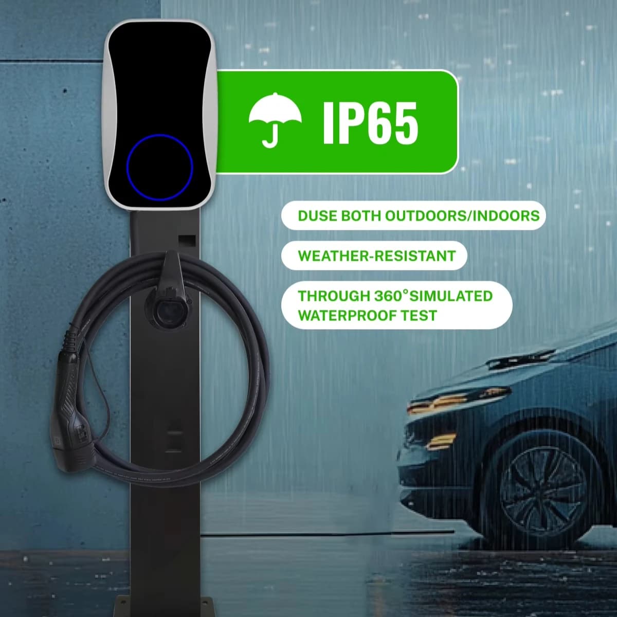 New CE certified 22kW 32A EV wall charger with IP65 protection and 2 years warranty for domestic and outdoor AC