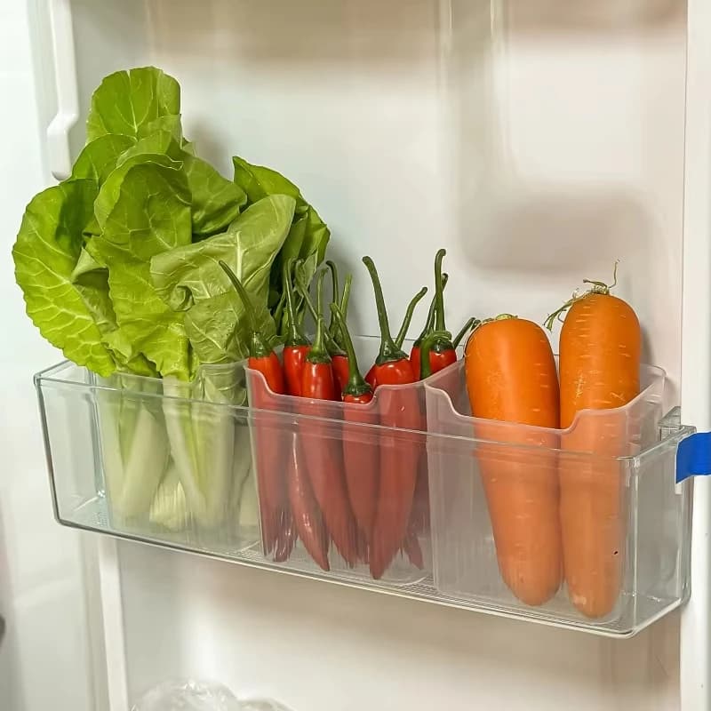 Set di 3 Contenitori per Frigorifero, Organizzatori per Alimenti, Verdura, Frutta ed Uova, Scatole per Cucina e Frigo