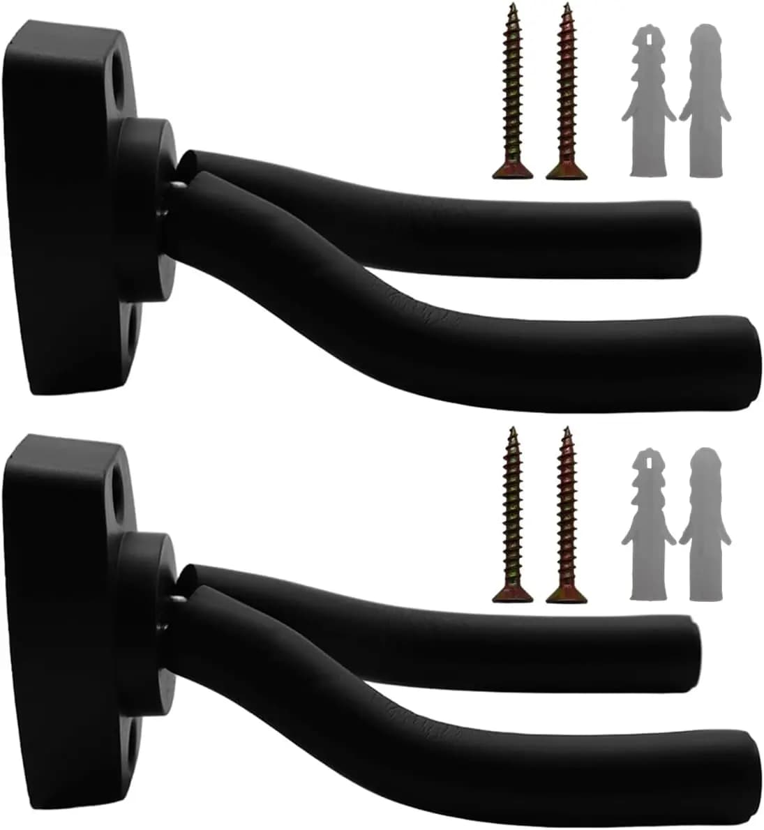 Guitar Wall Hanger Stands Ukulele Wall Mount 2 Pack Violin Hook Keep Holder Display Rack Bracket for Most Guitar Bass Accessories