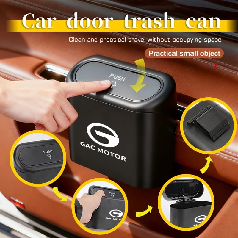 For GAC MOTOR Car Trash Bin Door Hanging Storage Box Holder Garbage Can Organizer Auto Accessories Trumpchi Aion S GS3 GS4 GS5