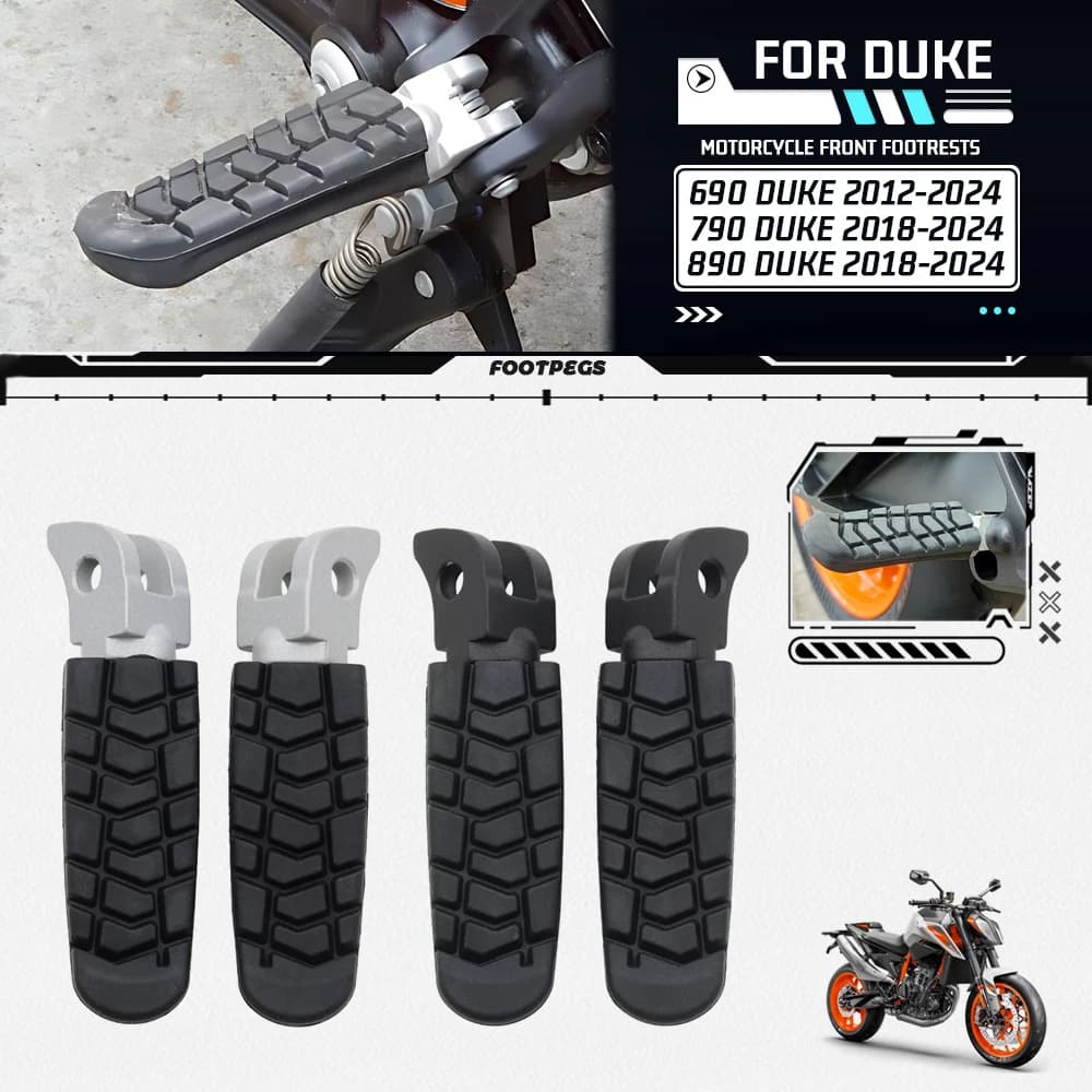 Accessori moto Pioli Resto Pedane Anteriori Per DUKE 690 790 890 2018-2024 690Duke 790Duke 890Duke Pedali Pedane Kit