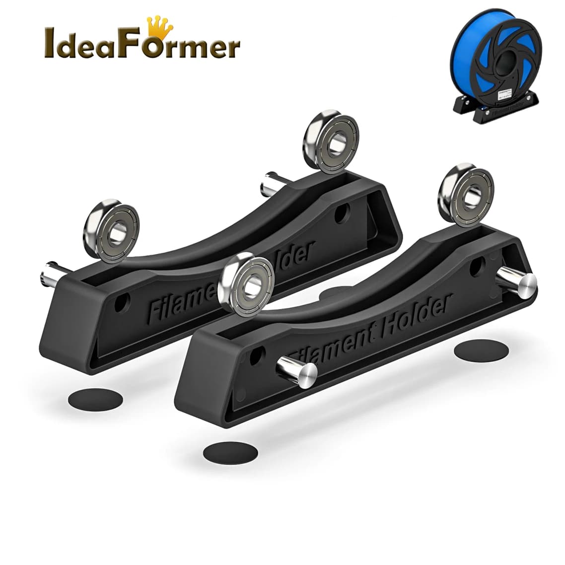 Supporto per Bobine di Filamento per Stampante 3D, Scaffale per Materiali di Consumo, Base Fissa per ABS PLA PETG, Porta Filamenti Nero