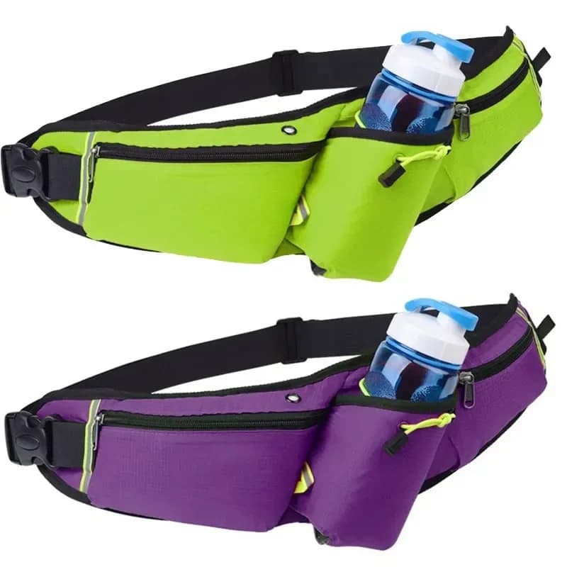 Waterproof Reflective Fanny Pack Sports Hydration Waist Bag Adjustable Strap For Running Hiking Cycling Camping Outdoor Portable