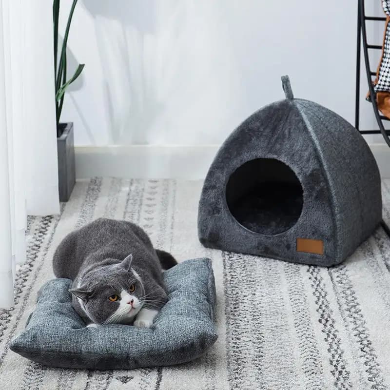 Cat Bed Cave Small Animal Pet Winter House tenda cani e gatti di piccola taglia rifugio per animali domestici per viaggi a casa campeggio