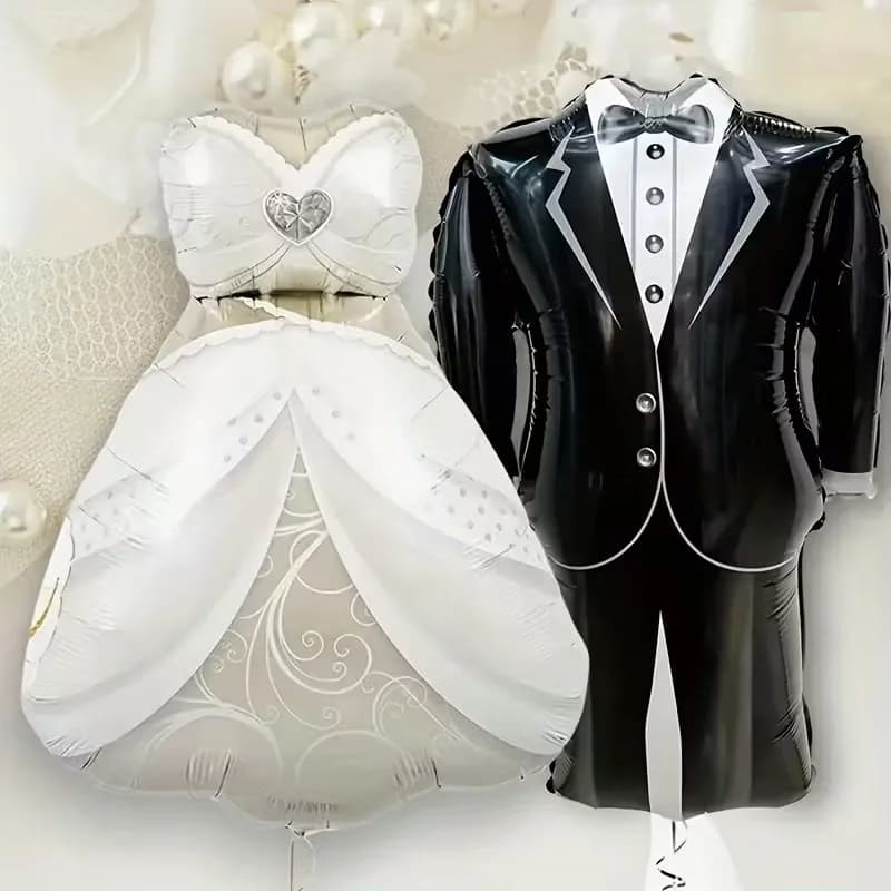 Wedding Dress Bride Groom Foil Balloon For Wedding Decorations Bridal Shower Gifts Proposal Party Decoration Air Balloons