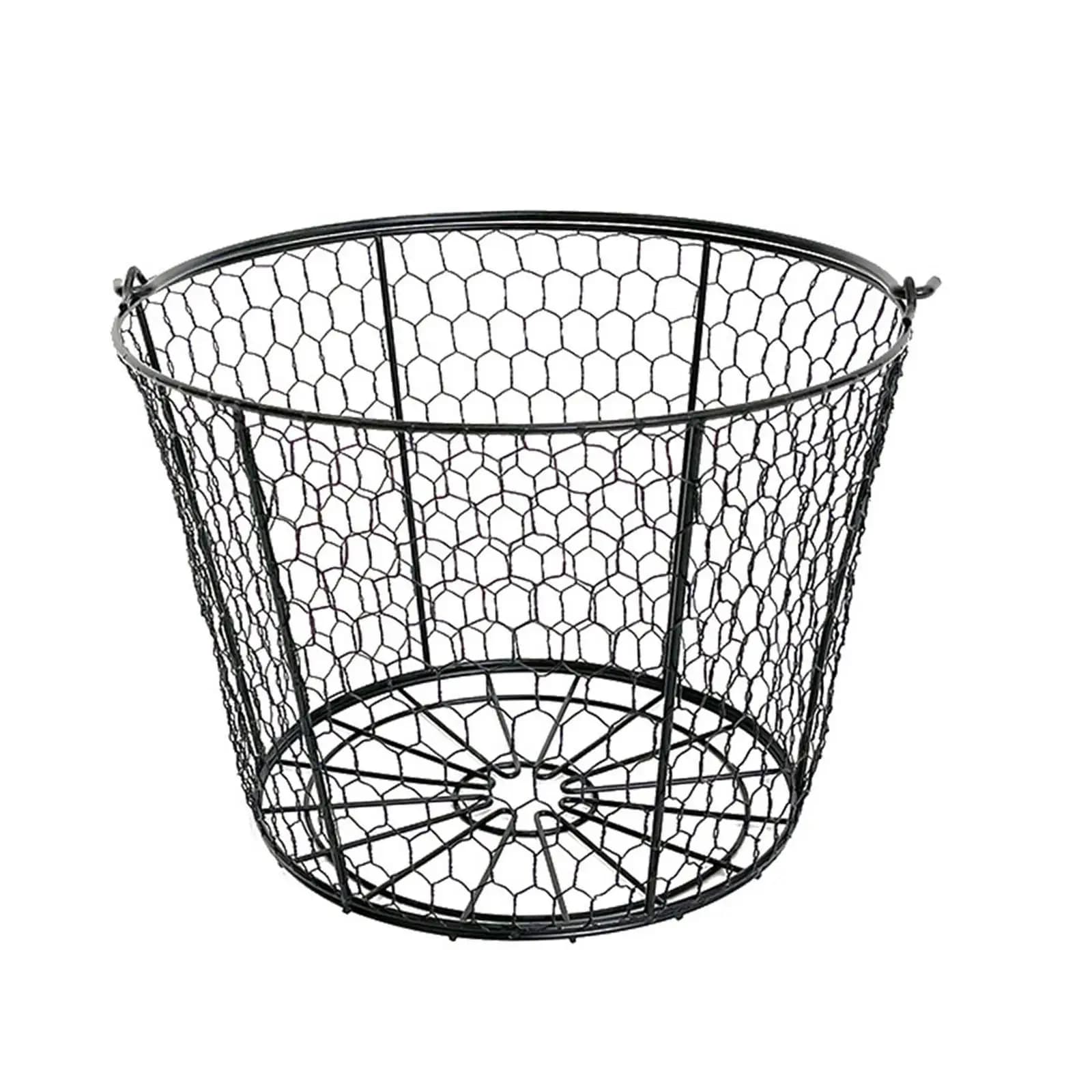 Metal Wire Golf Ball Bucket Portable Large Capacity, Golf Basket Golf Ball