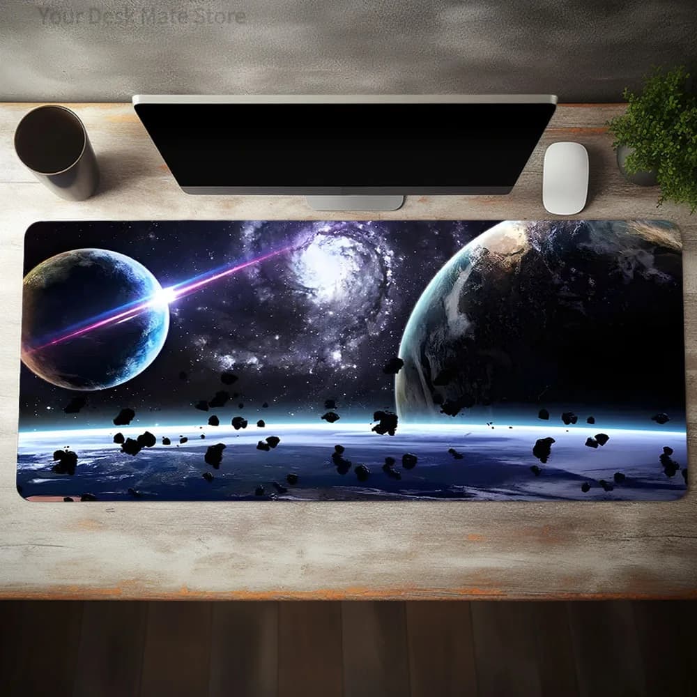 Creative Universe Space Design Large Gaming Mouse Pad E-Sports Office Desk Mat Keyboard Pad Rubber Non-Slip Computer Mouse Mat