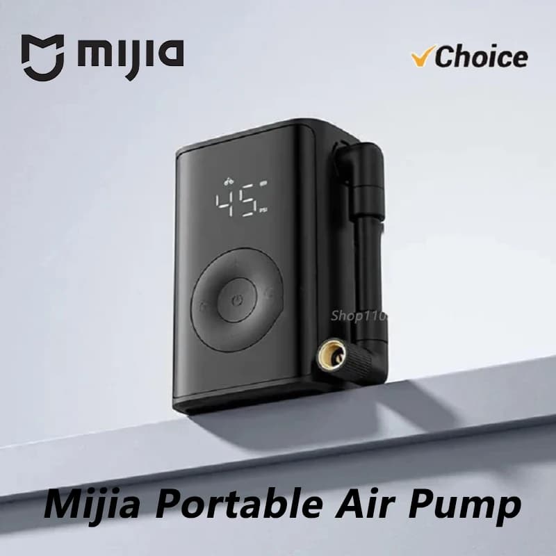 NUOVO Compressore d'Aria Portatile Mijia 2000mAh 150psi, Gonfiatore Elettrico con Rilevamento Pressione Pneumatici per Auto e Bici, Multitool