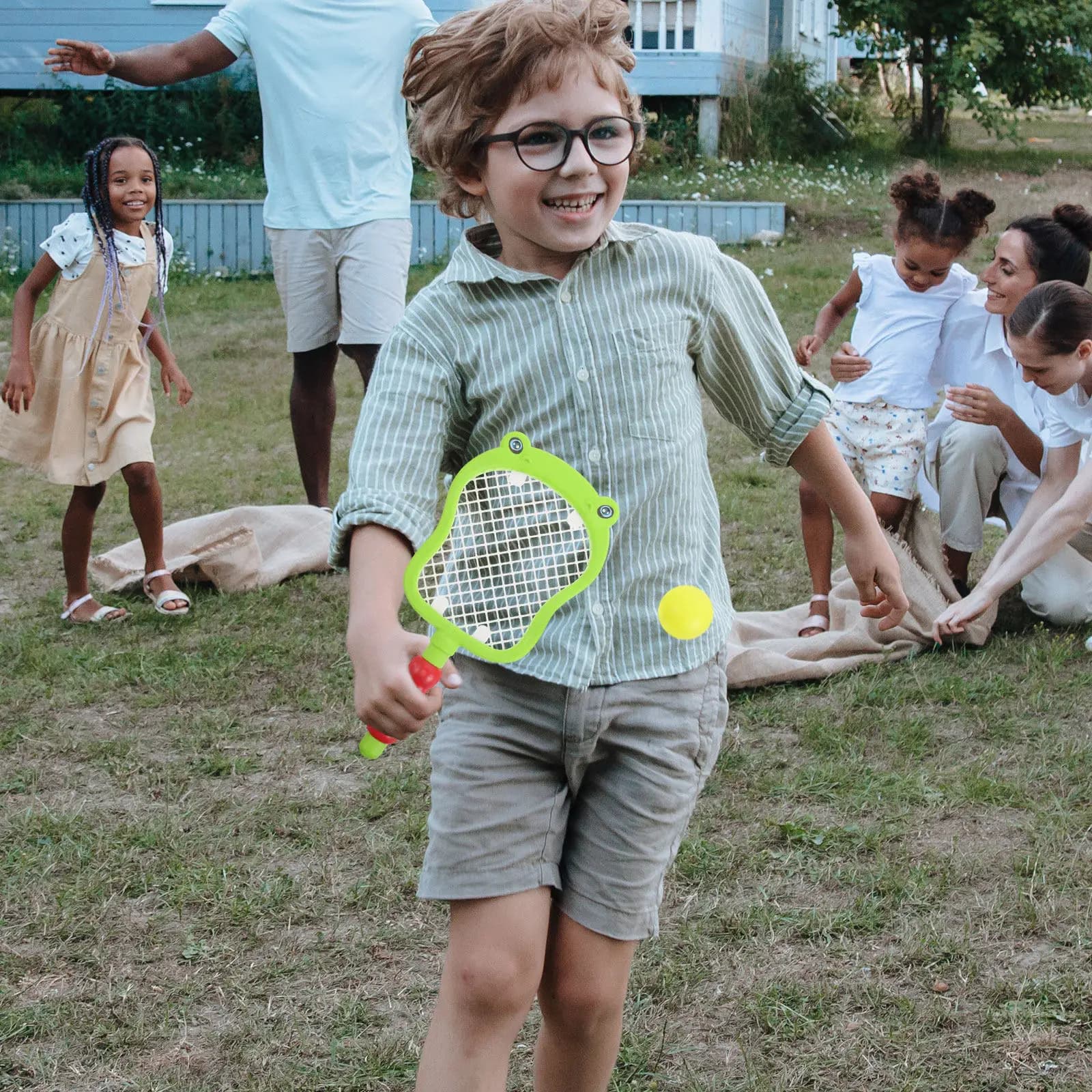 Children's Tennis Rack Set, Colored Plastic Rackets for Game, for Children from 3 to 10 Years