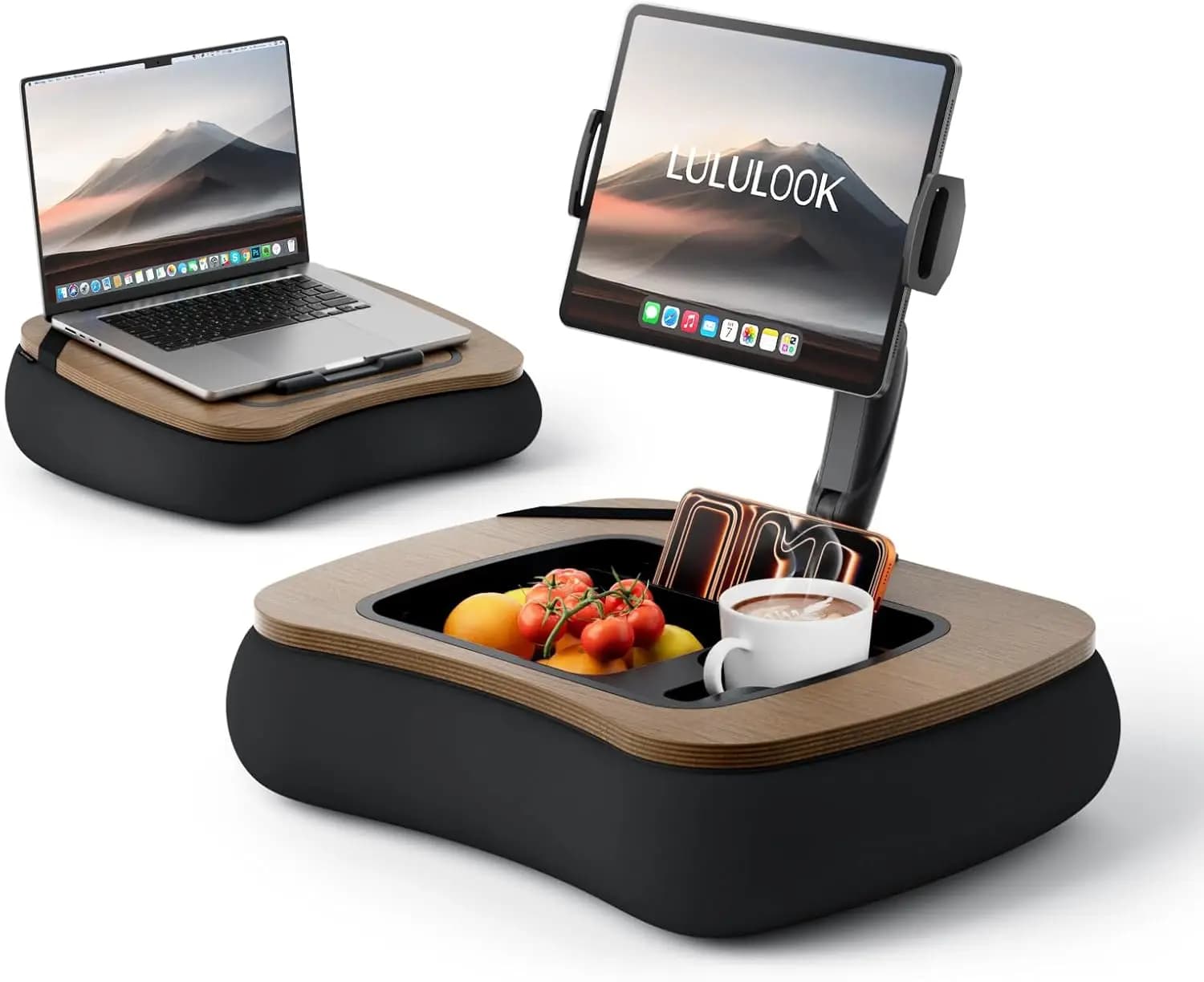 Supporto per Laptop e Kindle 2-in-1 con Cuscino, Bracciolo Pieghevole per Laptop, iPad, Telefono, Tablet 4.7-14.6"