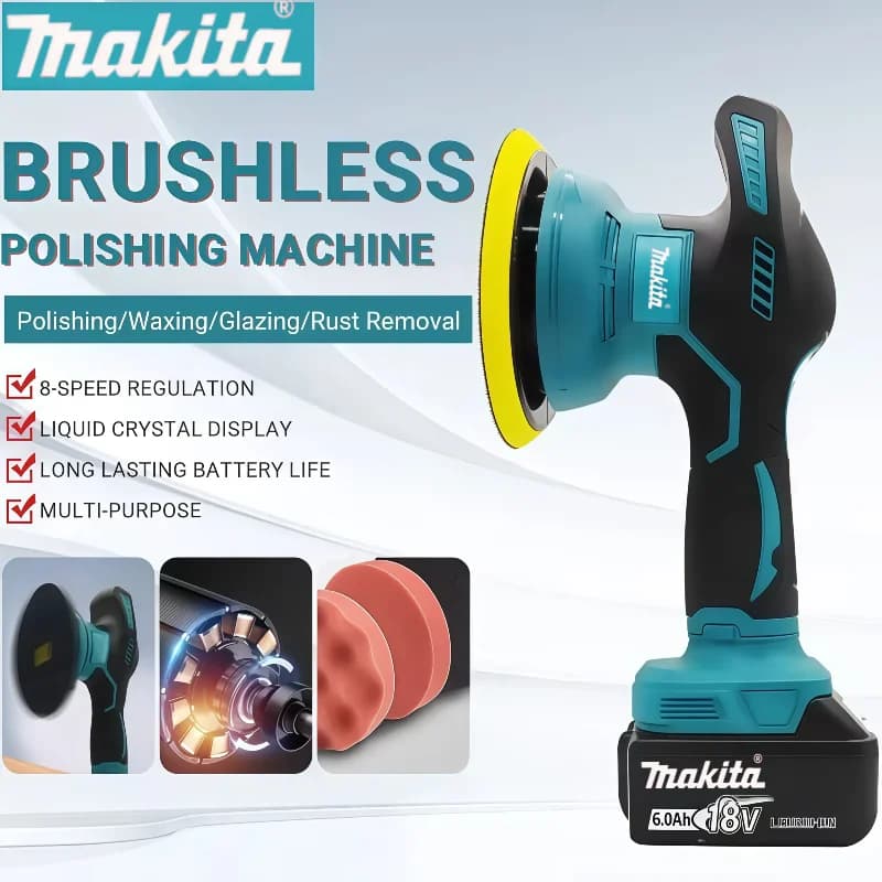 Makita Cordless 8 Marce Auto Lucidatrice Macchina Elettrica Per 18V-20V Batteria Ceretta Riparazione Wireless Lucidatura Lucidatrice Strumento