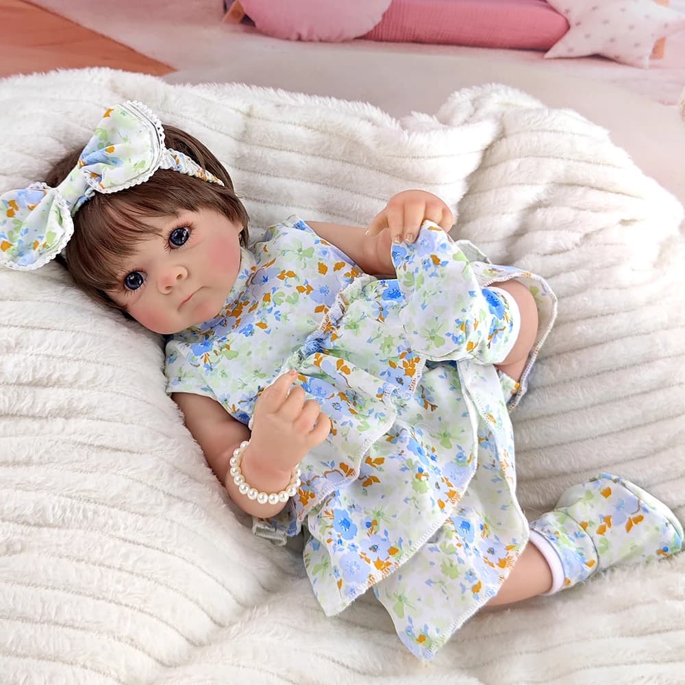 46 centimetri 18 pollici Reborn Baby Doll Corpo In Vinile Morbido Fatto A Mano Pelle 3D Con Vene Visbili Da Collezione Arte Compagno Bambola Regalo Di Compleanno