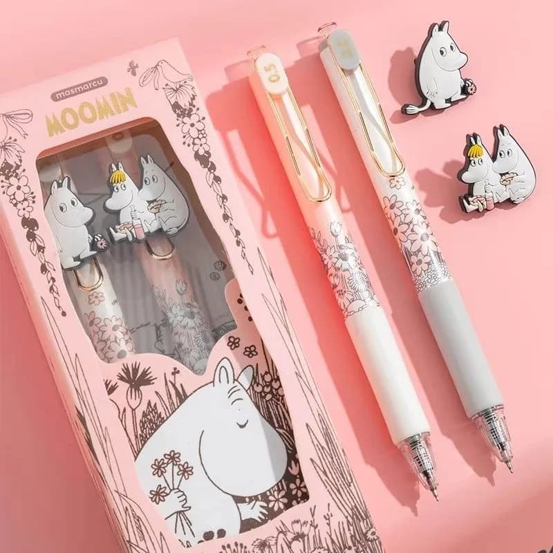 Moomin Cute Retractable Gel Pens 0.5mm Fine Point Smooth Writing Ballpoint Pens Daily School Stationery Supplies for Students