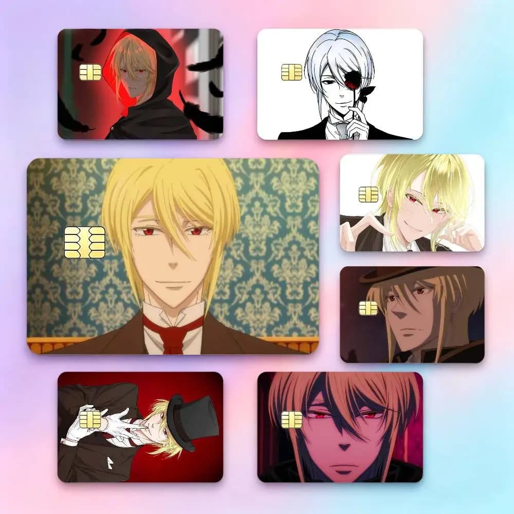 The gentleman W-William J-James Moriarty Credit Card HD Stickers Game Card Decal Small Chip Waterproof Sticker Gift
