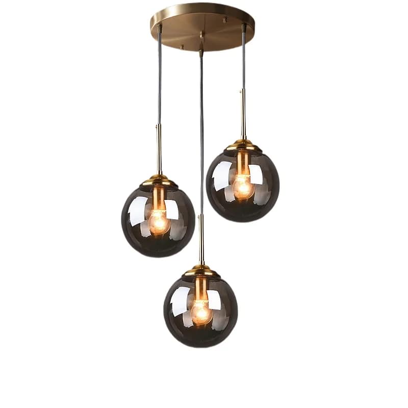 Modern Glass Hanging Lamp E27 Clear Amber Stone Chandelier Nordic Home Decor Lighting for Living Room Cord Pendant Lights