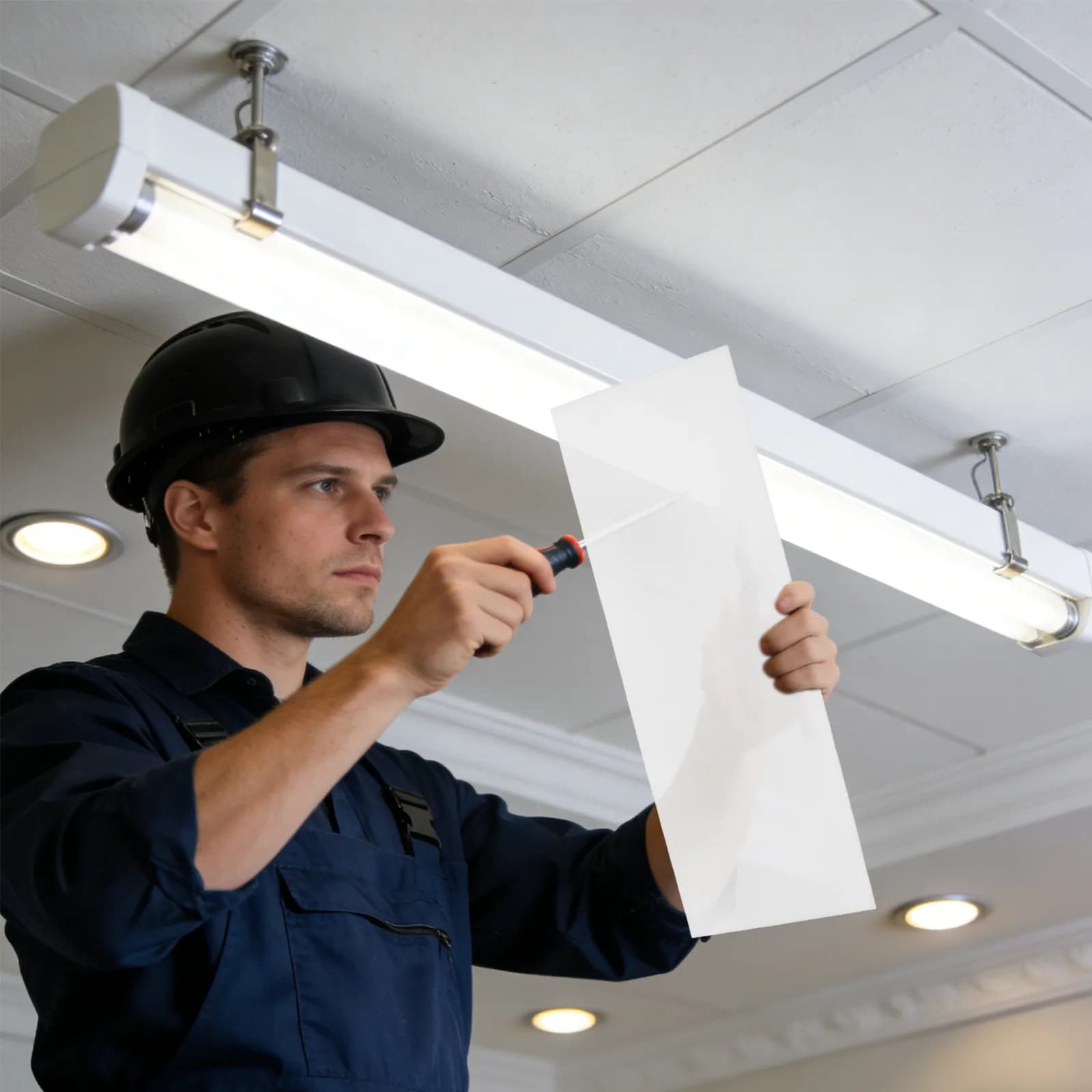 Pannello Diffusore in Acrilico Satinato Bianco 11,8 X 4 X 0,06, Foglio Diffusore in Plastica per Sostituzione LED di Lampade da Soffitto
