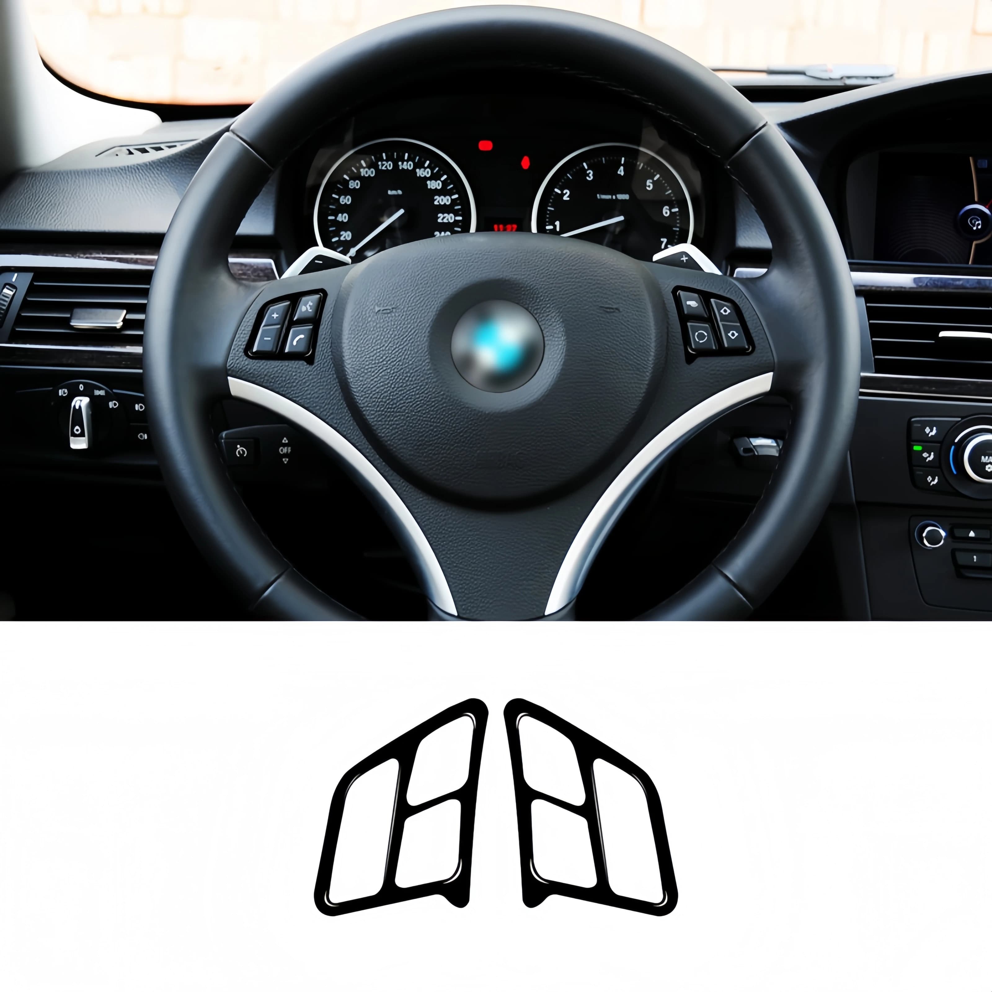 For BMW E90 Series 3 2005-2012 Black Piano Car Flyer Trim Frame Pulser Trim Cover Decoration Stickers Interior Accessories