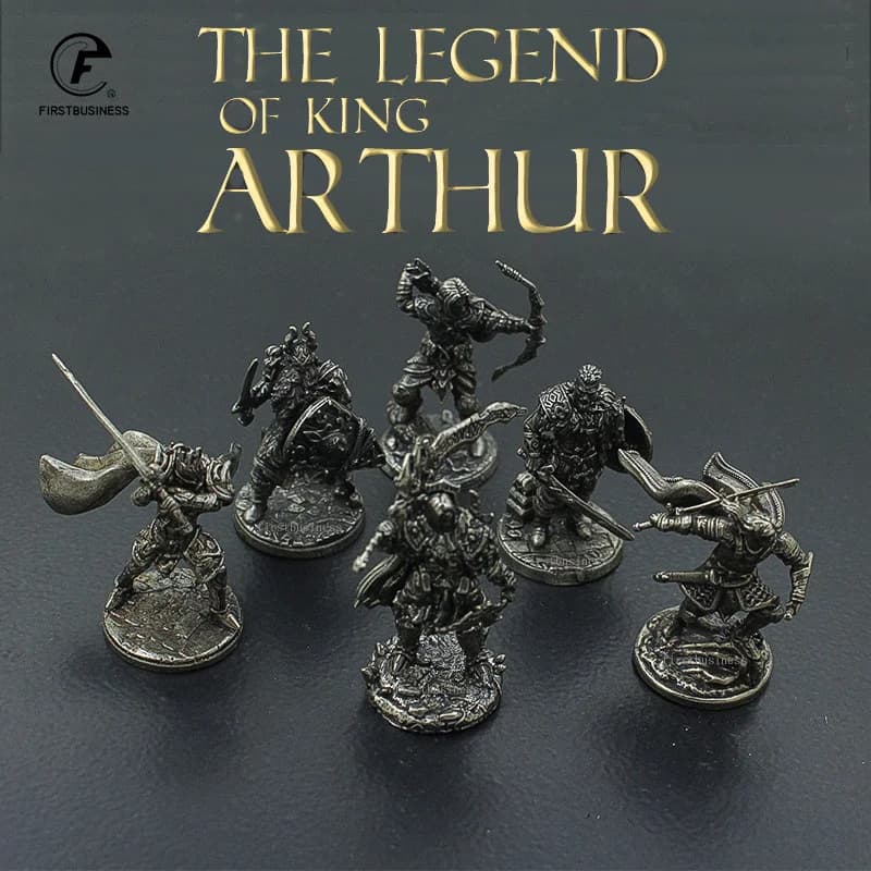 Gioco da tavolo per scacchi di guerra Ornamenti Decorazioni Artigianato Rame Legend of King Arthur Soldiers Bambole Army Legion Model Toy Figurine