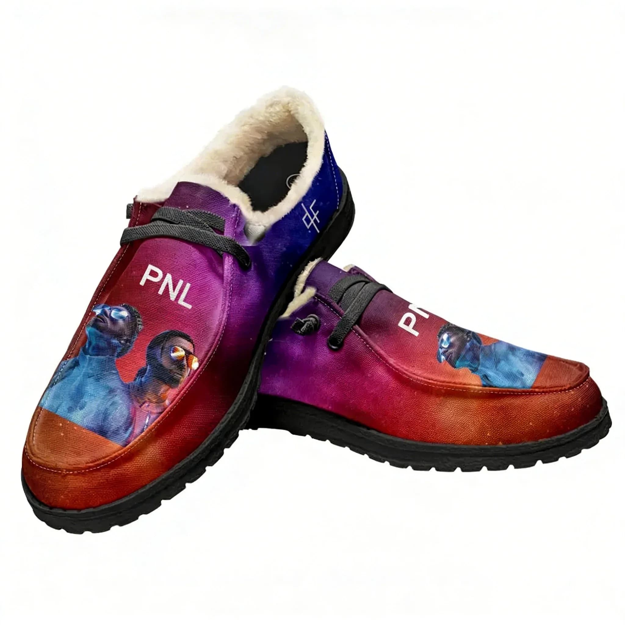 Le Monde Chico Plush Loafer PNL Album French Rapper Men Woman Casual Flat Shoes Keep Warm Lightweight Footwear Custom Shoe Black