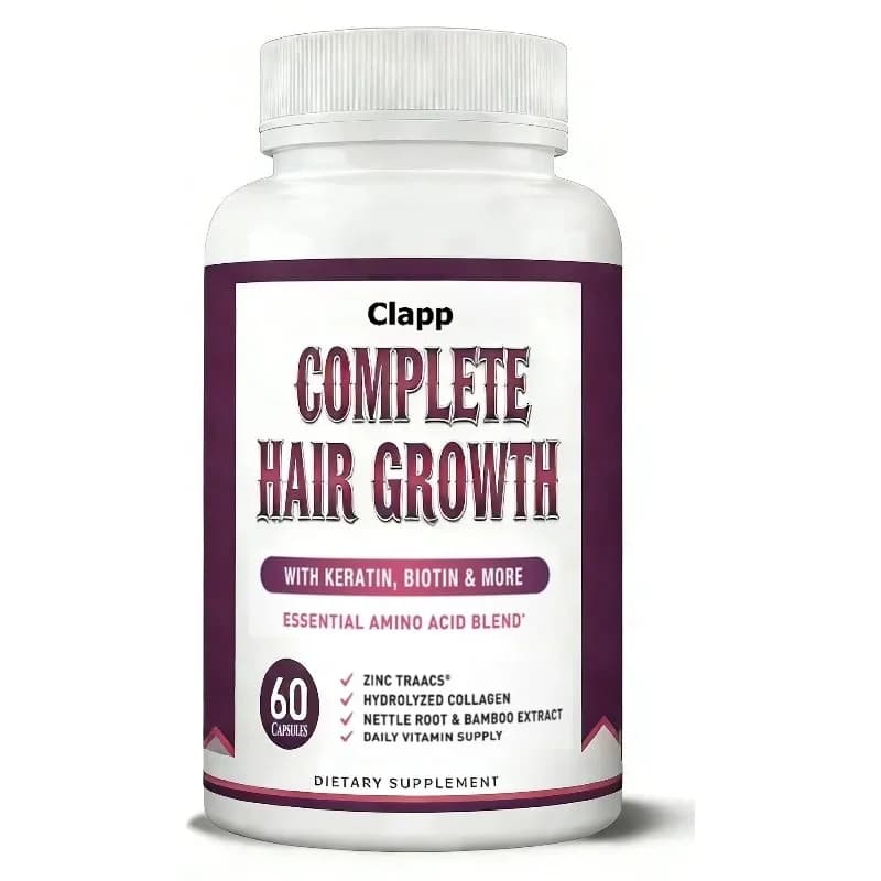 Integratore Vitaminico per la Crescita dei Capelli Contenente 60 Capsule di Biotina, Collagene e Cheratina
