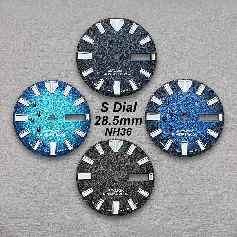 28.5mm Arrow S Dial Fit NH36/4R36 Automatic Movement C3 Green Luminous Dual Calendar High-Quality Watch Modification Accessories