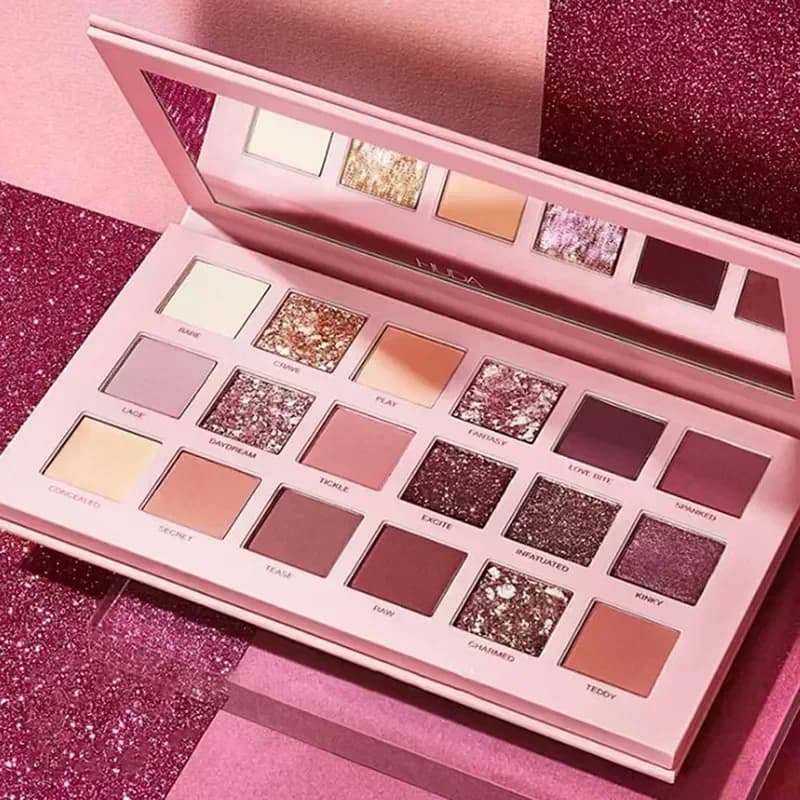 Palettes of glittered shades from 18 colors with make-up mirror Polishing matt perlescent pigment Make-up bare shadow long lasting