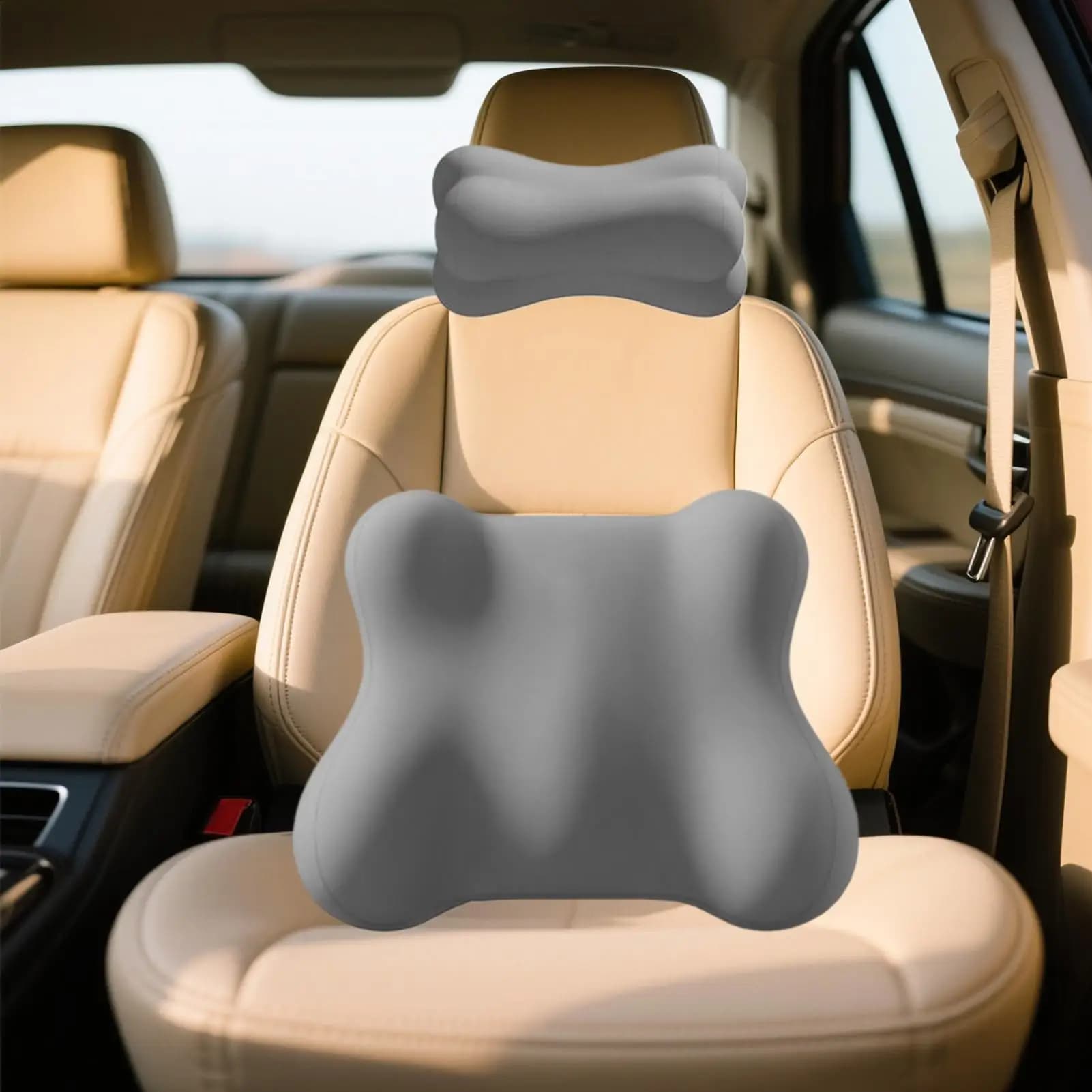 Supporto per il collo e lombare per la guida in auto Accessori ergonomici Poggiatesta per auto e set di cuscini lombari per il divano della scrivania dell'ufficio dei conducenti