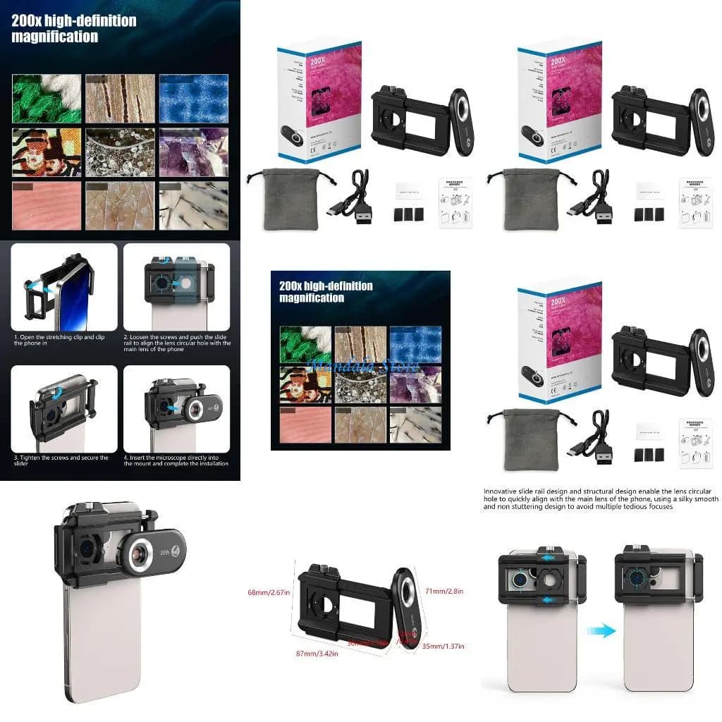 U2JC Lente per microscopio per telefono Lente universale con filtro CPL e clip per luce LED