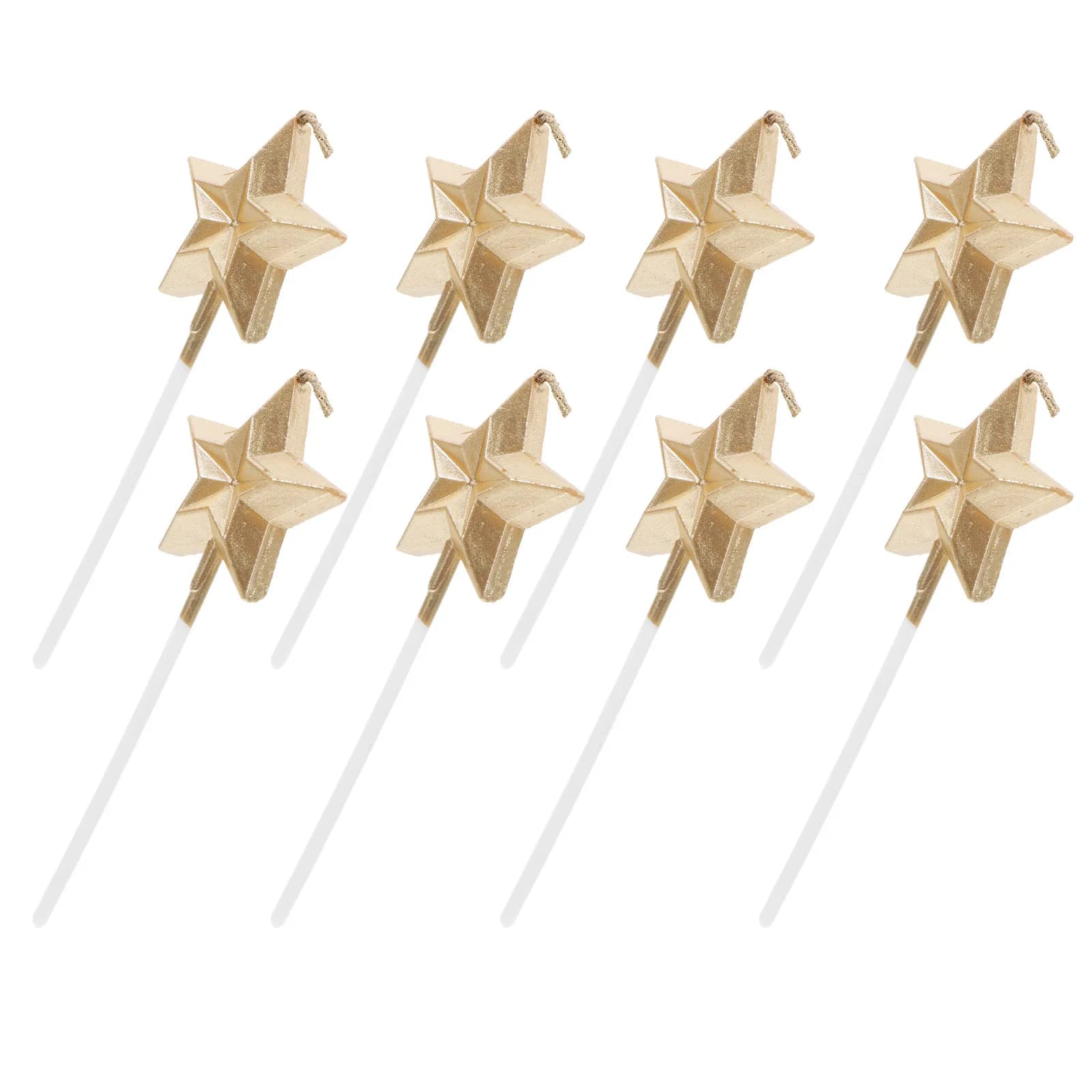 Set di 8 Candeline Scintillanti Metalliche a Forma di Stella 3D, Elegante Decorazione per Torte di Compleanno, Matrimoni e Feste