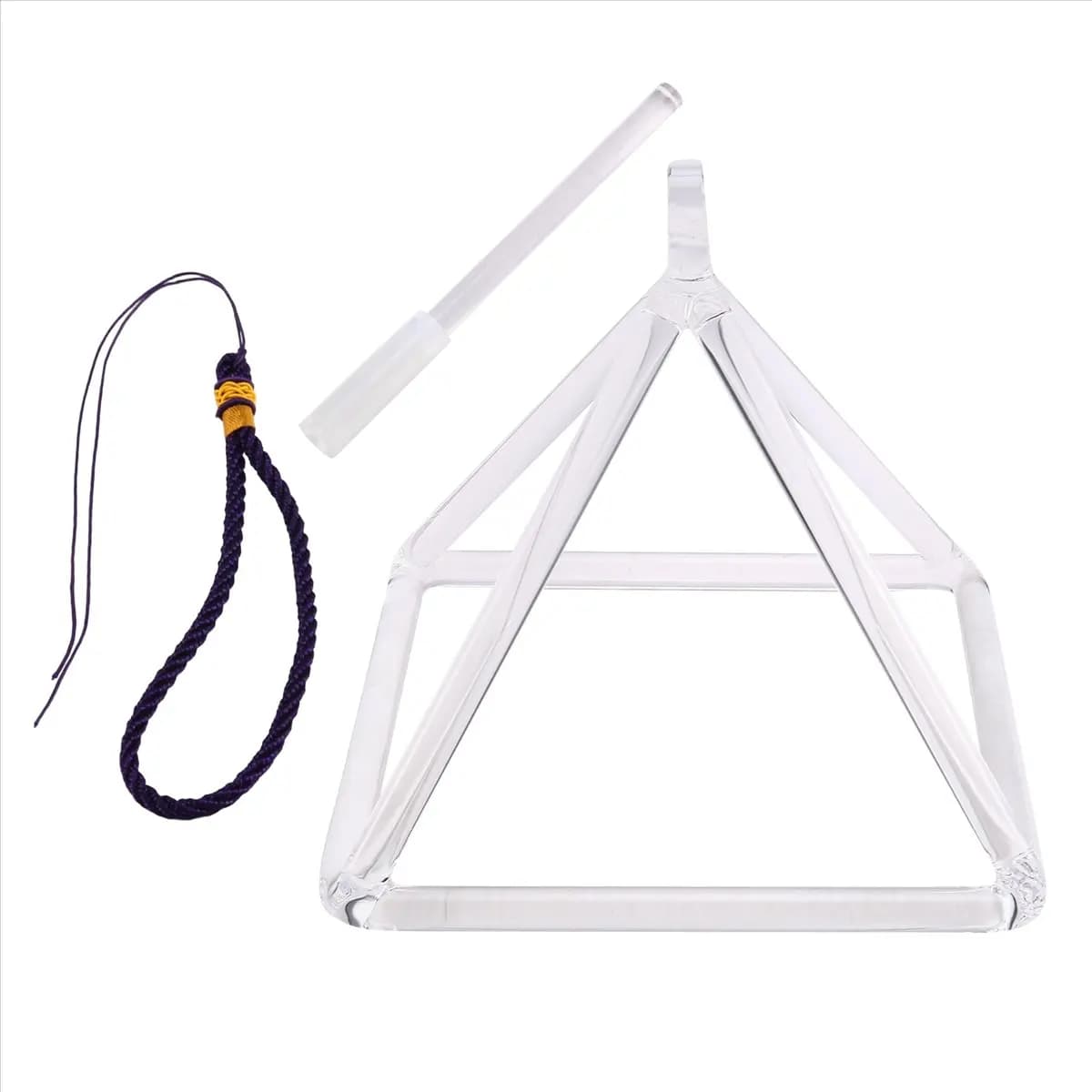 ABXY 6inch Quartz Crystal Singing Bowl Sound Therapy Pyramid Yoga Meditation Transparent Tibetan Bowl Percussion Instruments