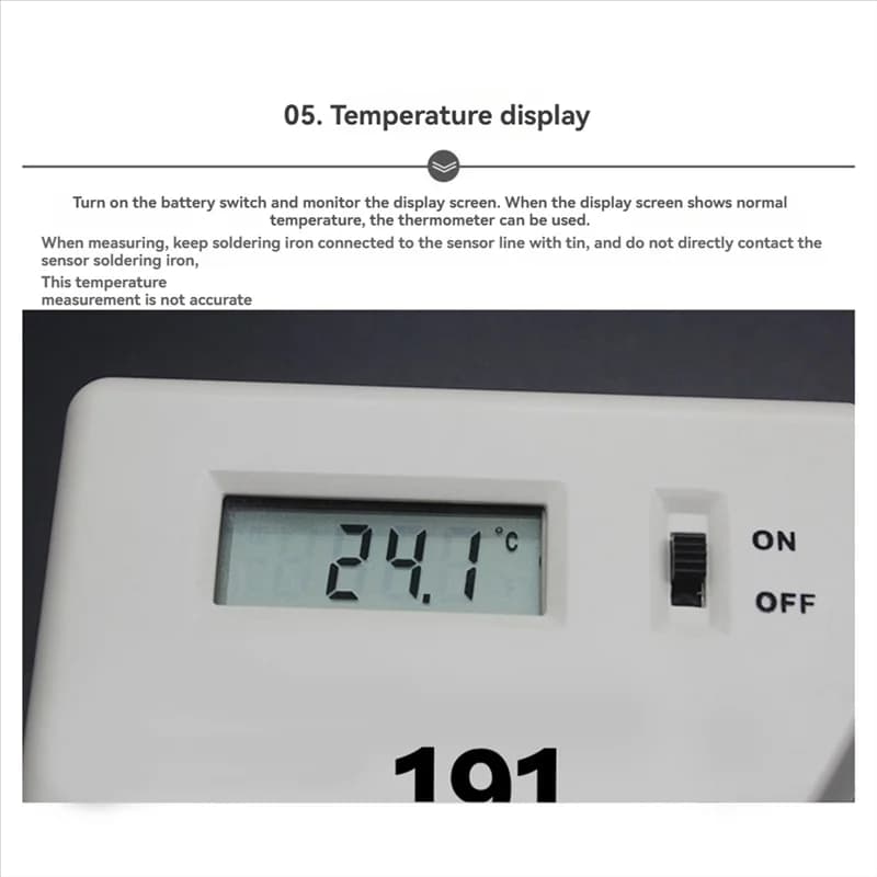 GTBL Nuovo Tester punta di ferro Termometro punta di ferro Tester di temperatura di saldatura Termometro punta di ferro Display a cifre 0 ℃ -600 ℃ Punta