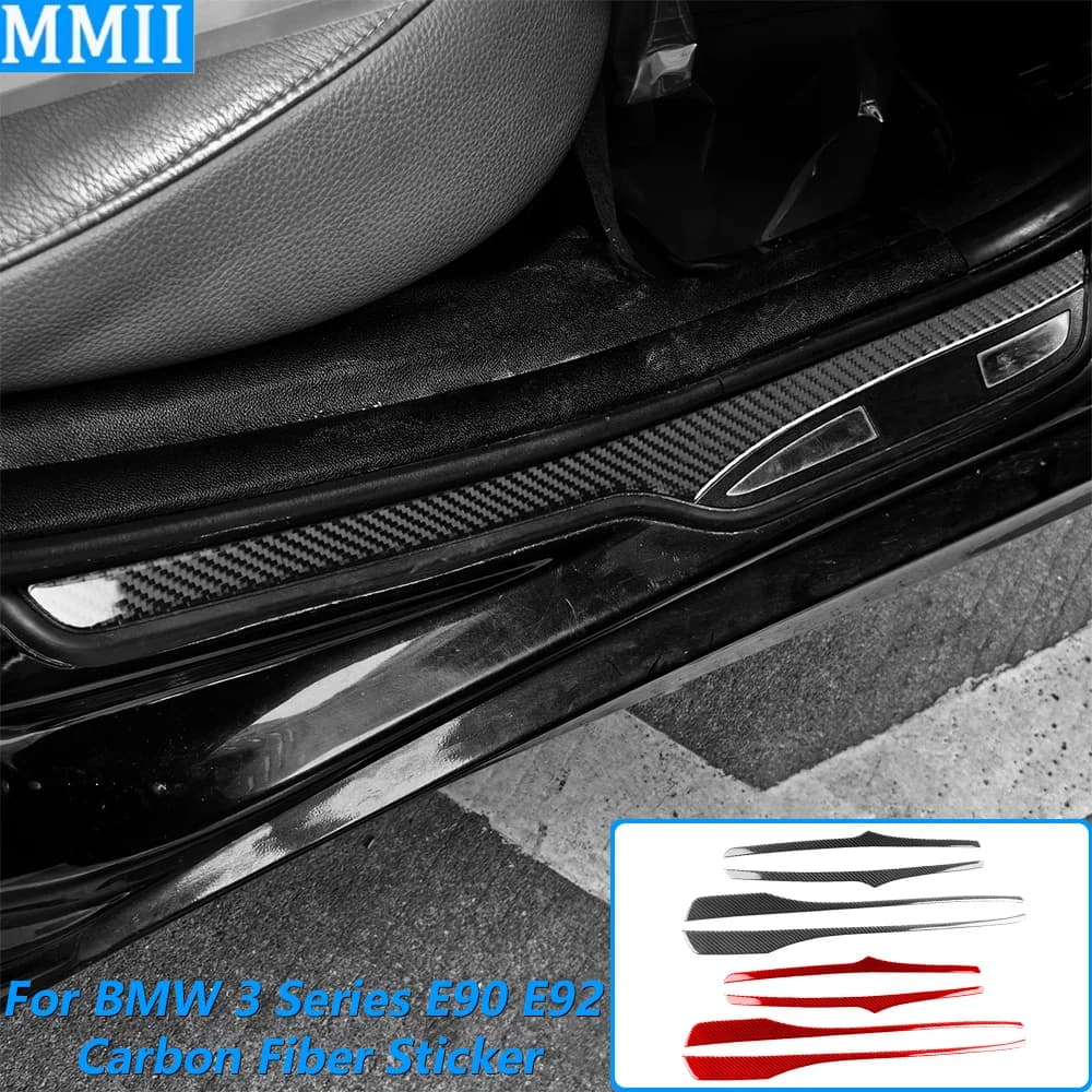Per BMW Serie 3 E90 E92 M3 2005-2012, Copertura del Pannello Esterno della Soglia Interna della Portiera in Fibra di Carbonio, Accessori Auto, Adesivo