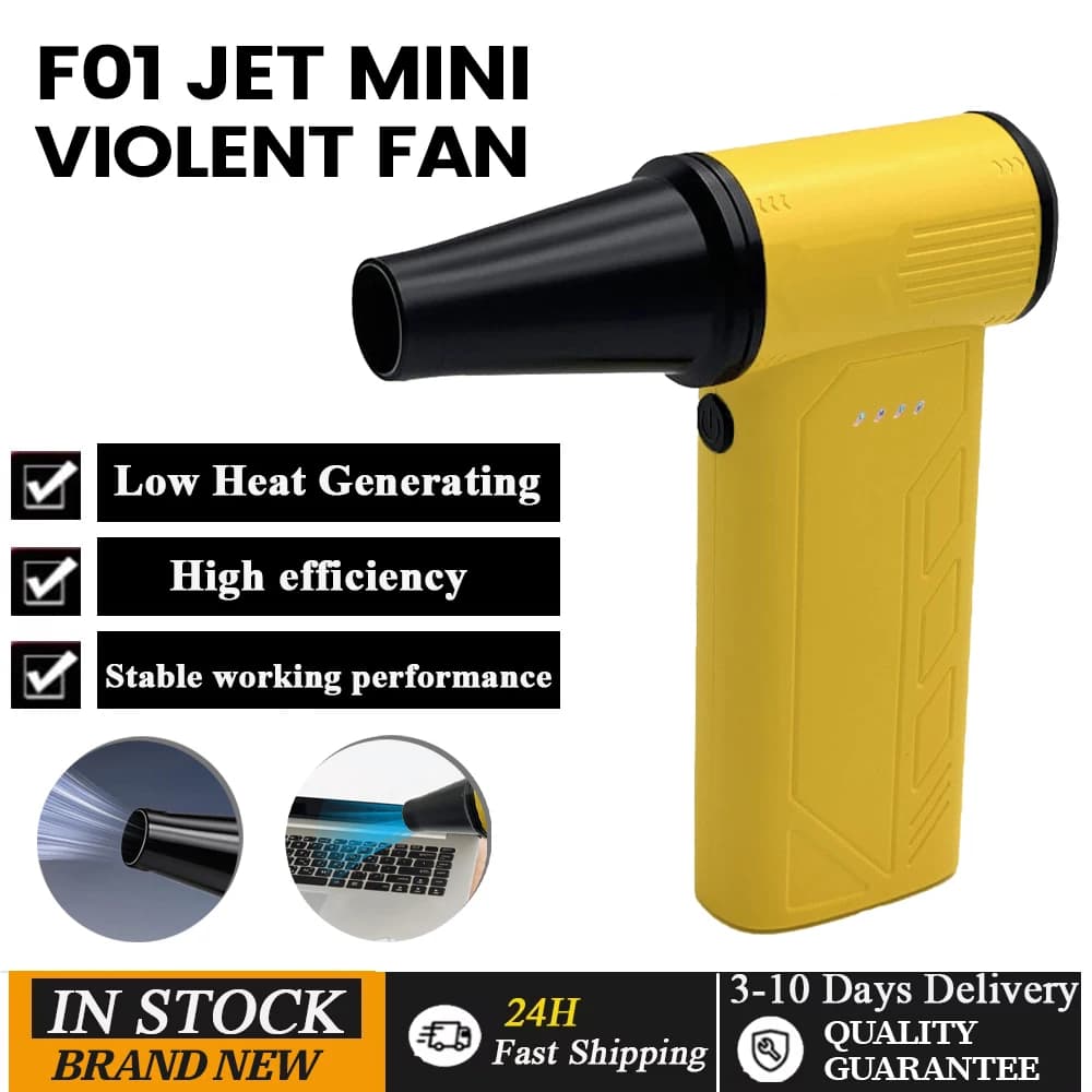 Turbo Jet Fan Spolverino elettrico portatile 100000 giri/min Strumento per soffiare la pulizia Auto che soffia neve 4 marce ricarica di tipo C regolabile