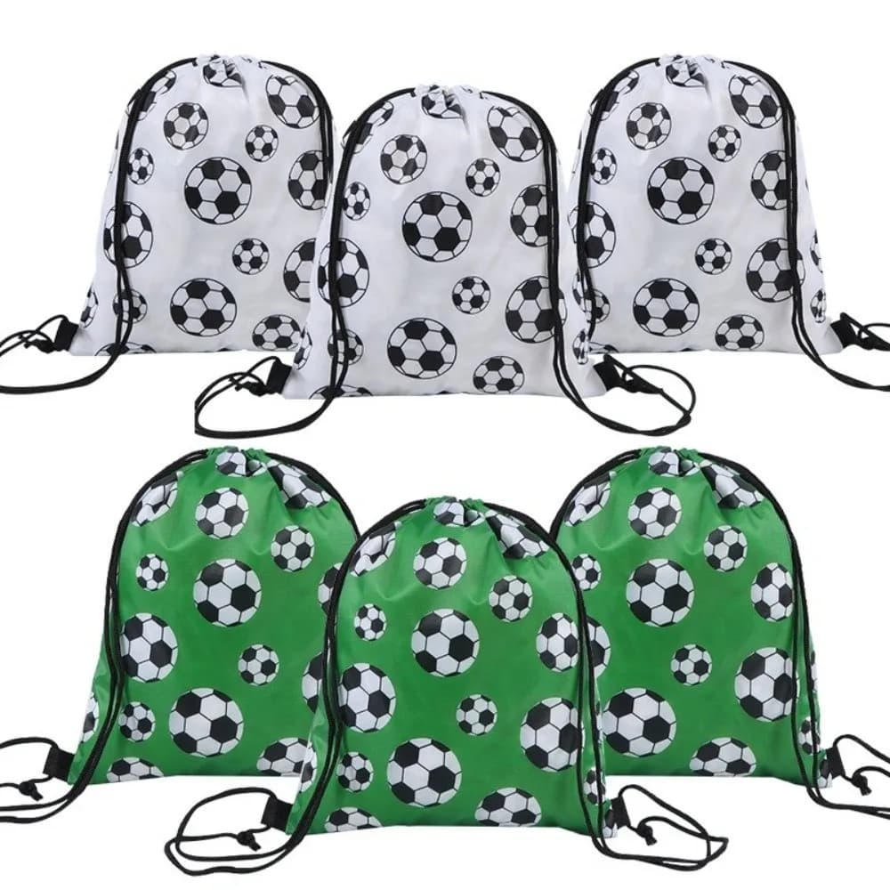 3pcs/set Polyester Material Football Sports Bag Digital Full-Print Drawstring Closure Storage Bag Sports Event Bag Backpack