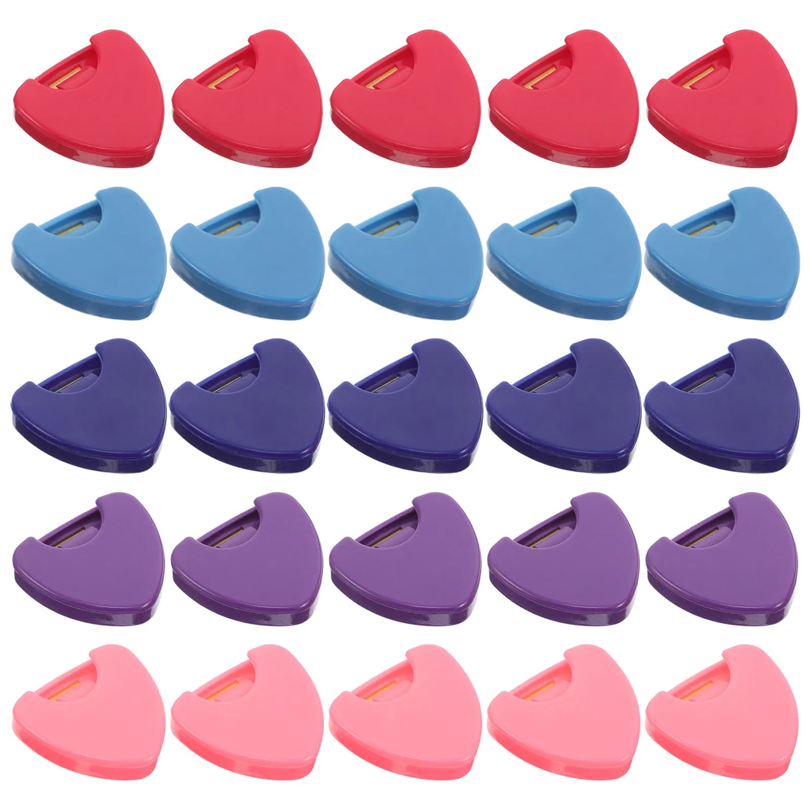 Scatola Porta Plettri per Chitarra da 25 Pezzi, Organizzatore Triangolare Portatile Mini in Plastica per Chitarra Acustica, Elettrica, Basso, Ukulele
