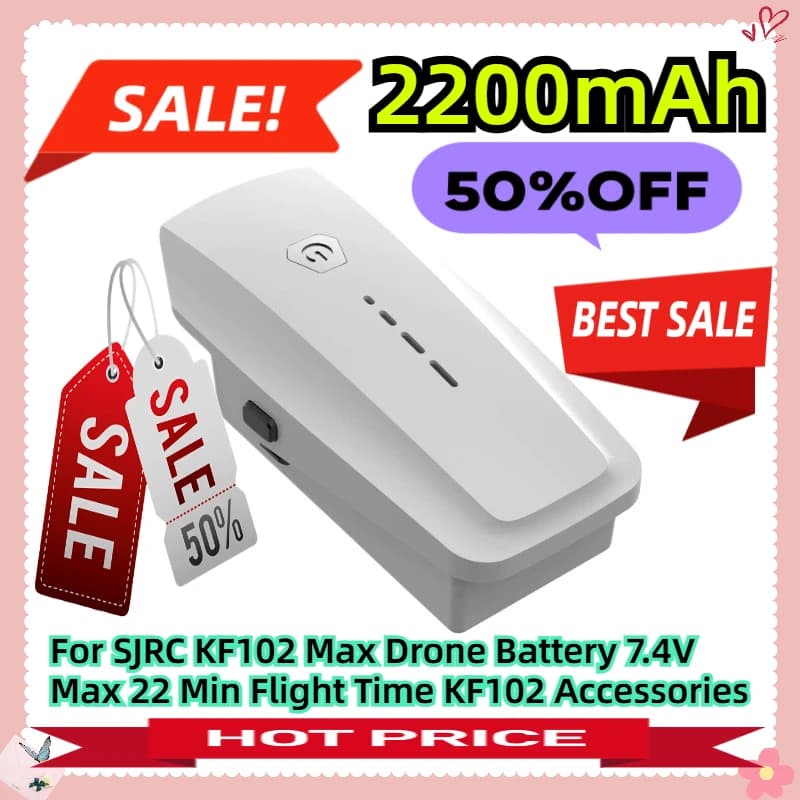 Per SJRC KF102 Max Drone Batteria 7.4V 2200 MAh Max 22 Min Tempo di volo KF102 Accessori
