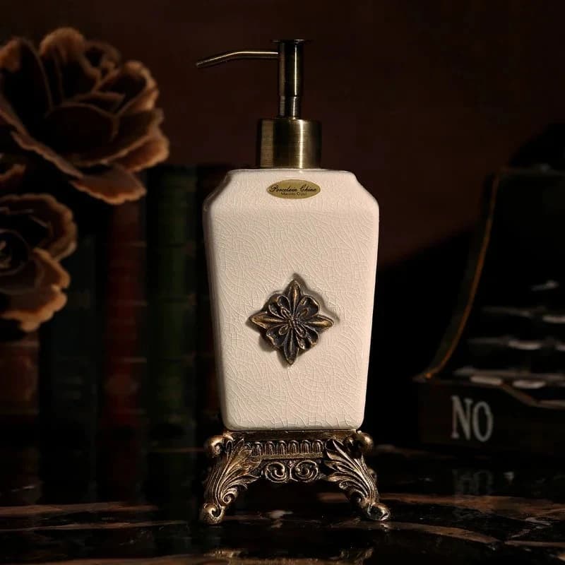 Ceramic Soap Dispenser Portable Hand Sanitizer Lotion Bottle Household Bathroom Push-type Shower Gel Shampoo Bottle Dispenser