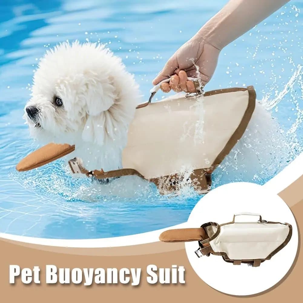 Small Medium Dog Life Jacket With Chin Float Rescue Handle Adjustable Breathable Pet Buoyancy Vest Anti-Sink Safety Swimming
