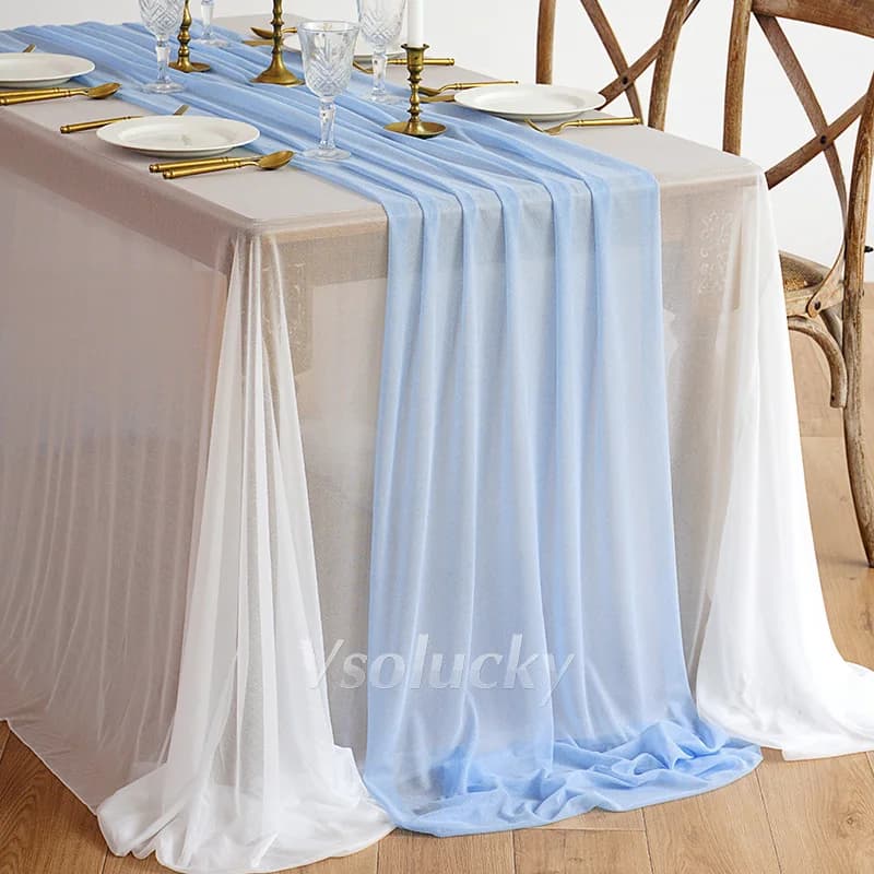 Runner da tavolo trasparente azzurro per la festa di compleanno matrimonio ringraziamento decorazioni da pranzo per la casa di Halloween