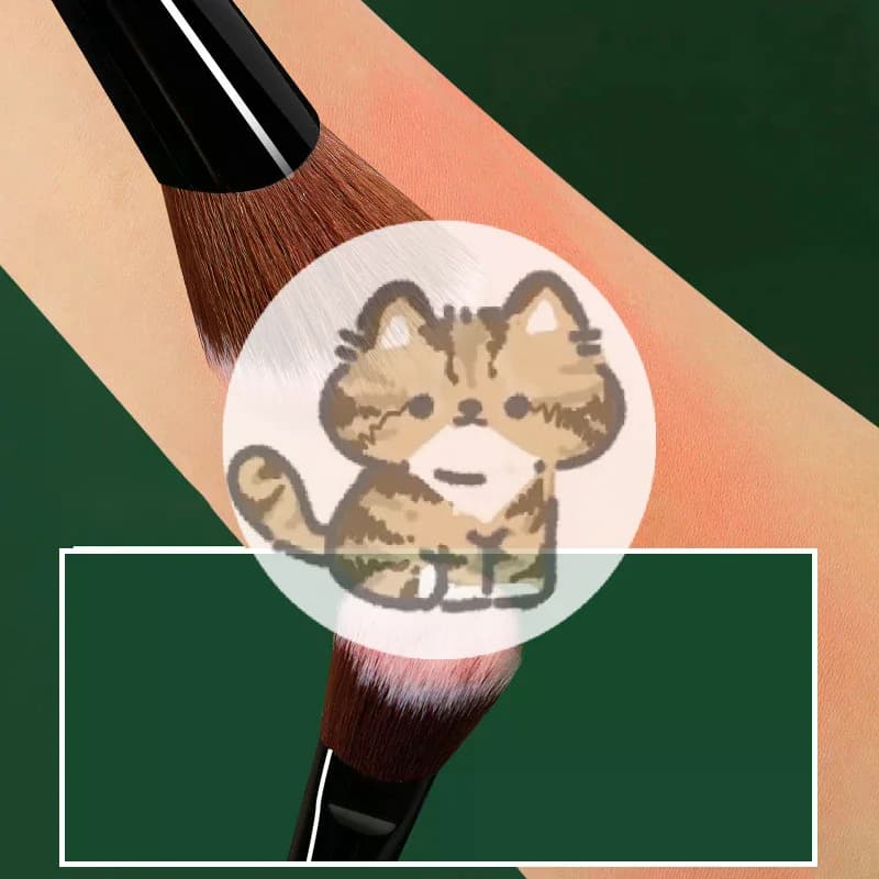 Pennello per fard a punta inclinata per le guance, portatile, per fard in polvere, strumento cosmetico per il trucco del contorno del viso, per donne, ragazze e principianti